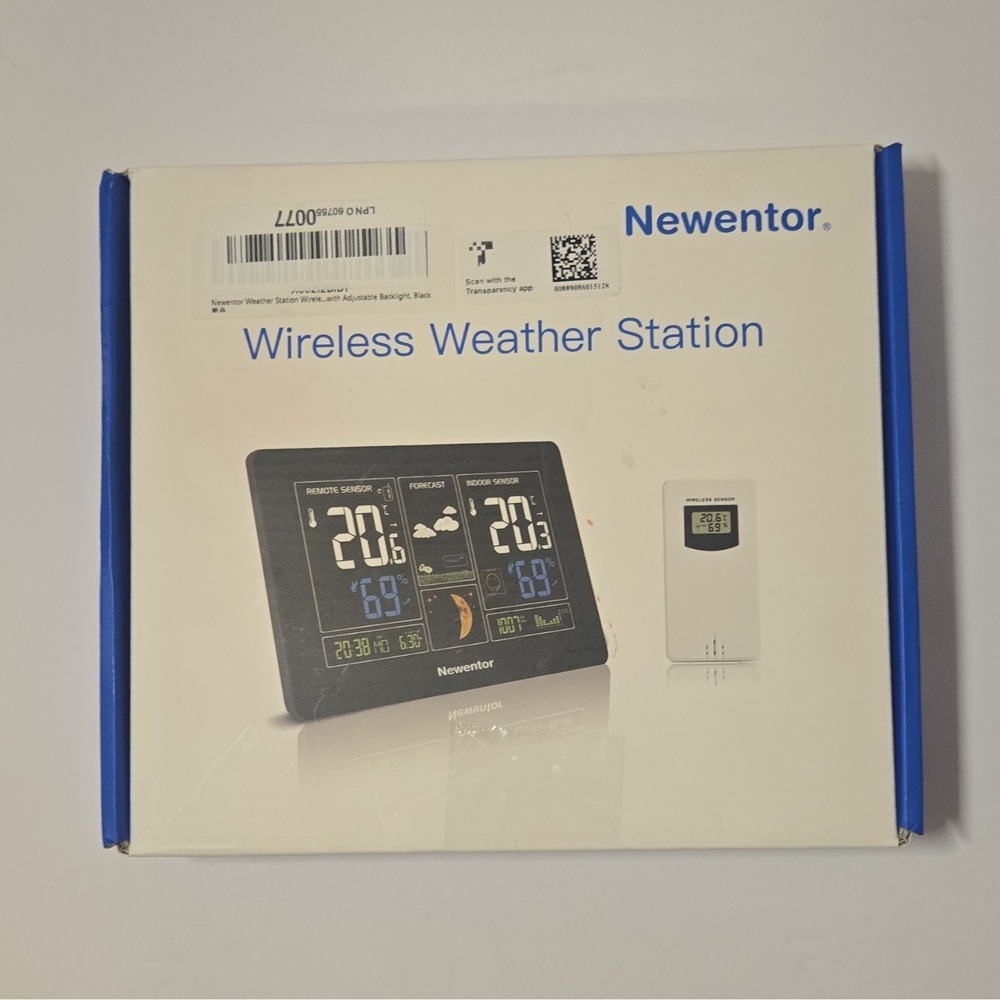 Newentor FJ3378 Black LCD Color Display Portable Wireless Wall Weather Station